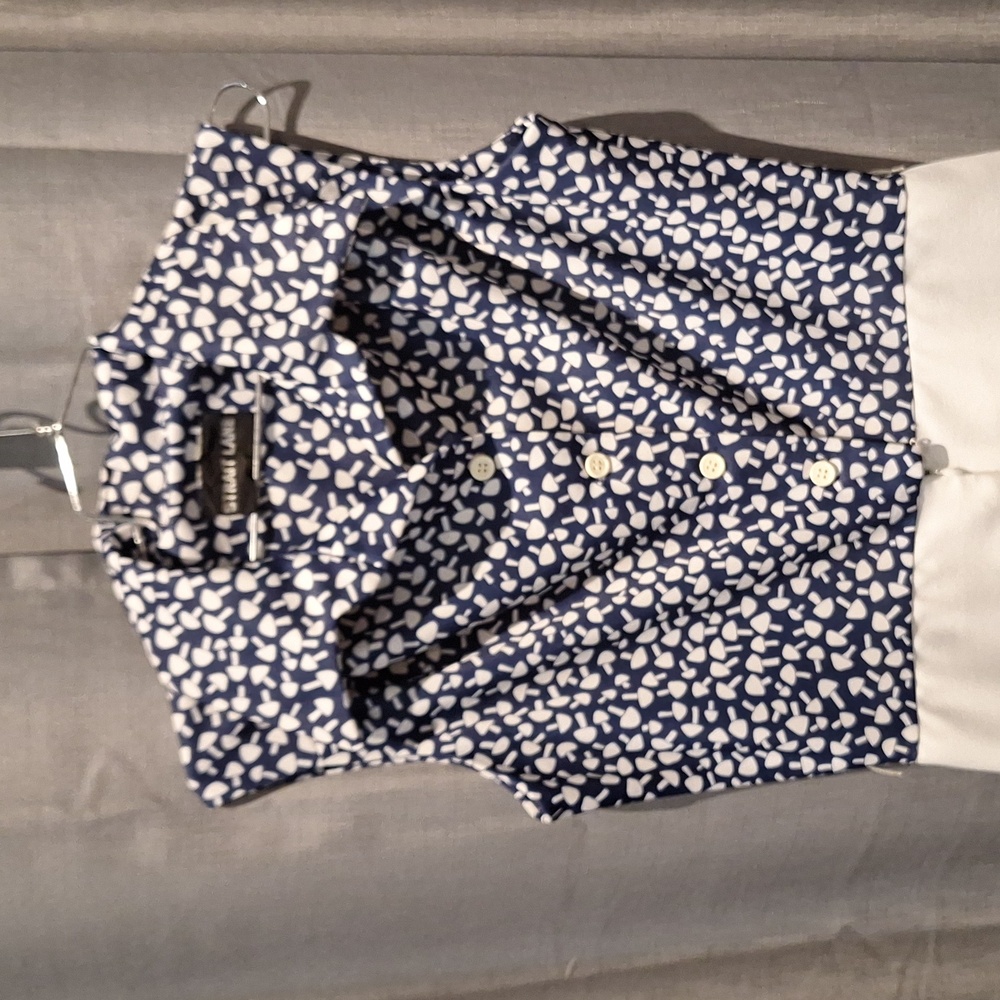 Vintage 70's Strait Lane jumpsuit Blue With White  mushroom top